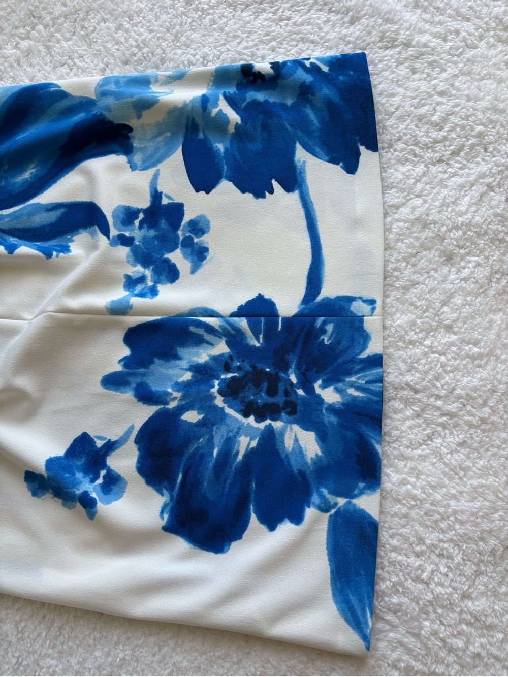 Lauren Ralph Lauren Blue Watercolor Floral Crepe Shift Dress - Size 8 - Picture 15 of 17